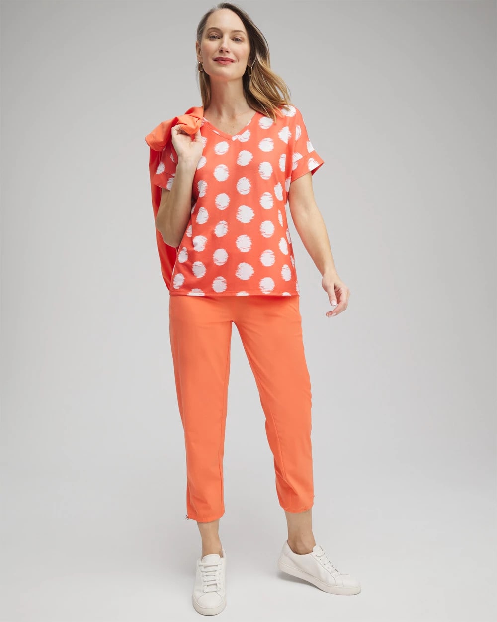 Chico's Women | Zenergy® Dots Drop Shoulder Tee NECTARINE