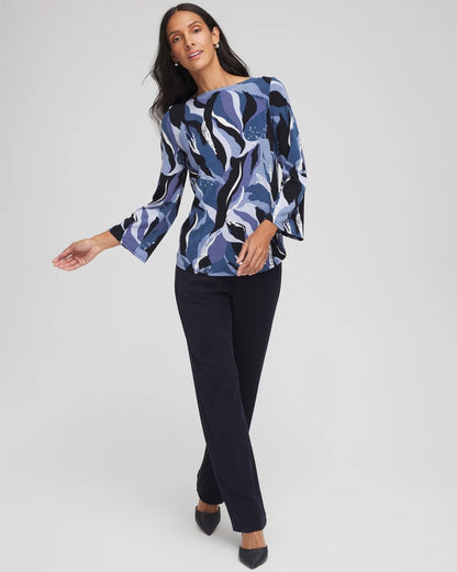 Chico's Women | Travelers™ Wave Straight Neck Tunic TRAVELERS INDIA INK