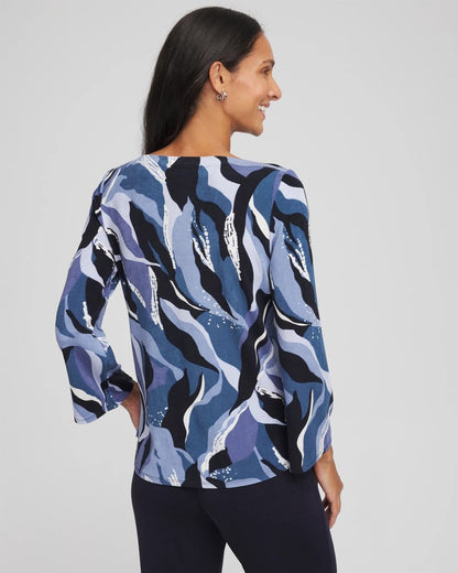 Chico's Women | Travelers™ Wave Straight Neck Tunic TRAVELERS INDIA INK