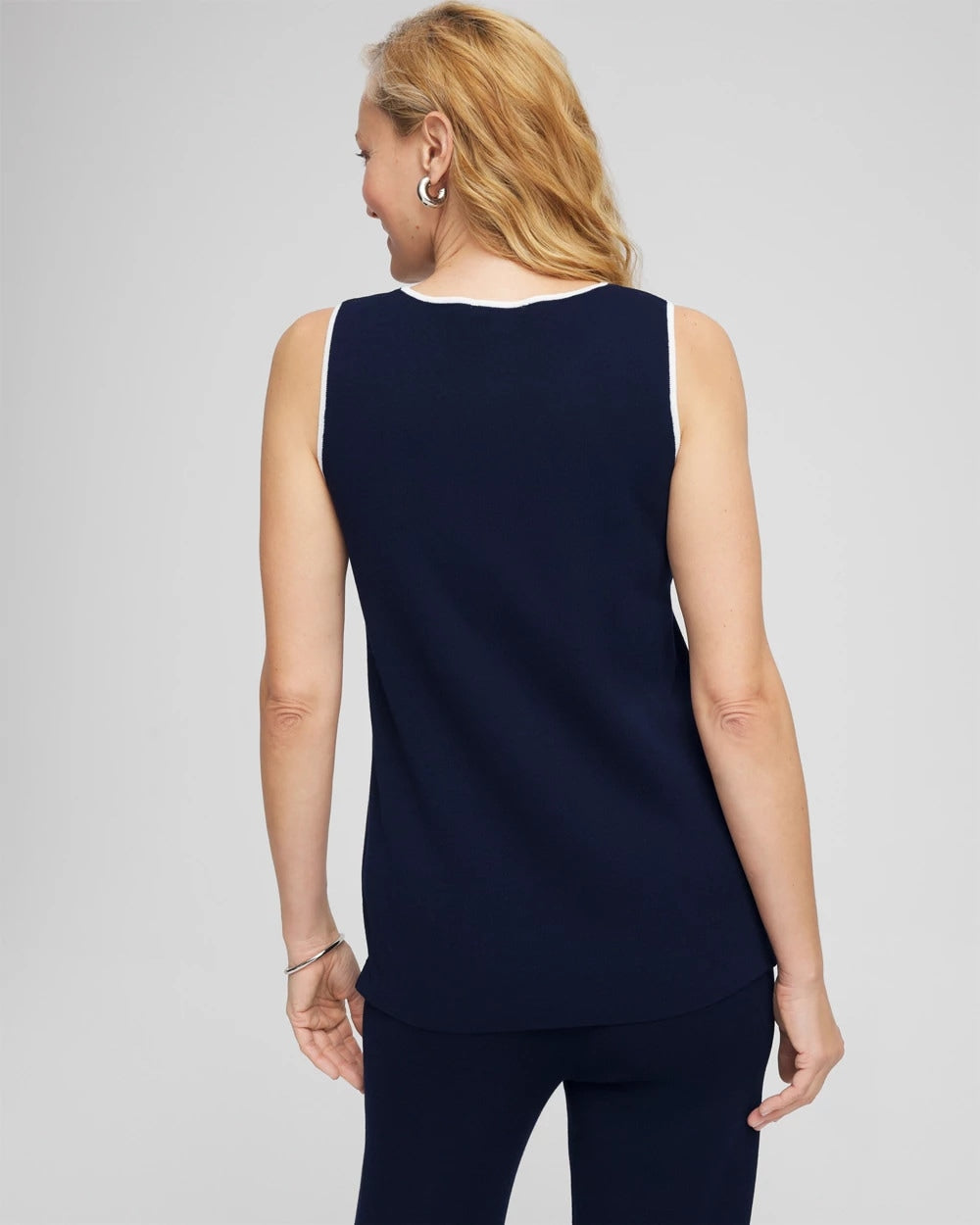 Chico's Women | Travelers™ Tipped Sweater Shell Tank TRAVELERS INDIA INK