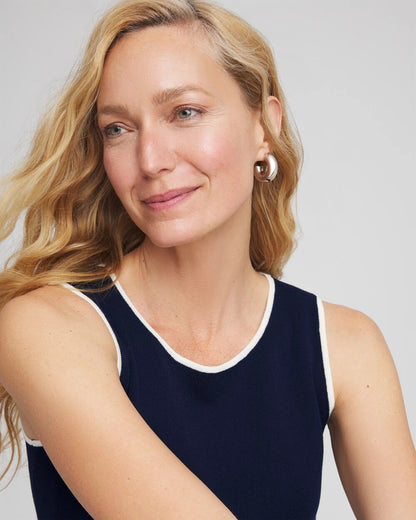 Chico's Women | Travelers™ Tipped Sweater Shell Tank TRAVELERS INDIA INK
