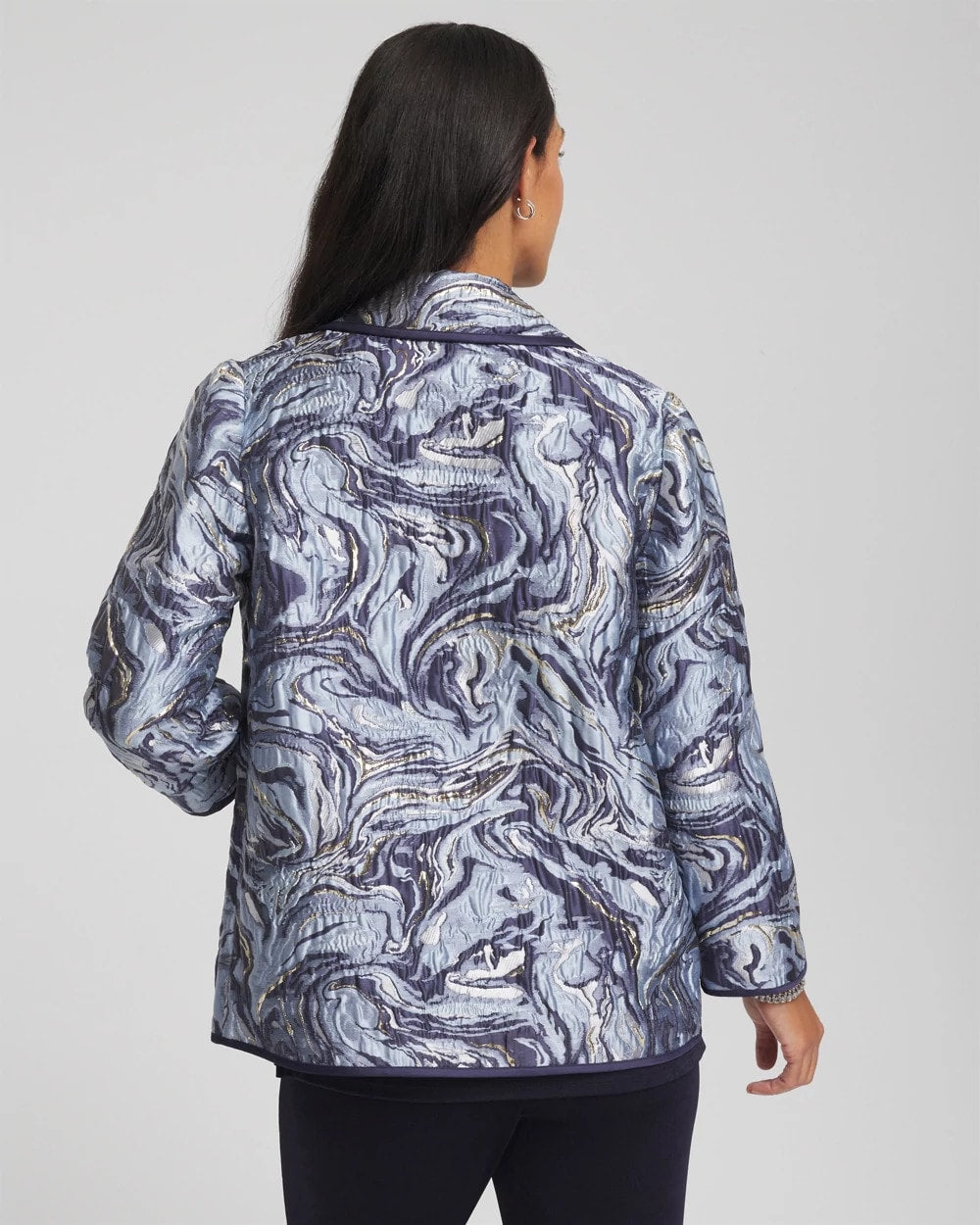 Chico's Women | Travelers™ Jacquard Swirl Jacket TRAVELERS INDIA INK