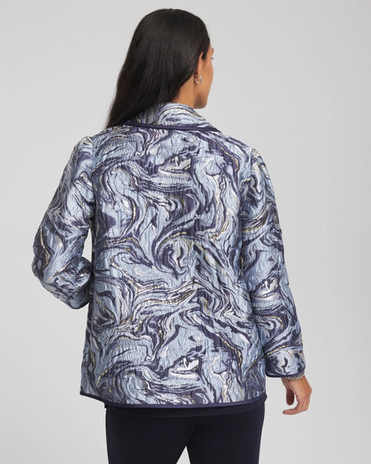 Chico's Women | Travelers™ Jacquard Swirl Jacket TRAVELERS INDIA INK
