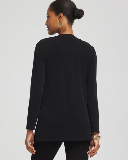Chico's Women | Travelers™ Collection Scoopneck Shirt Jacket TRAVELERS BLACK