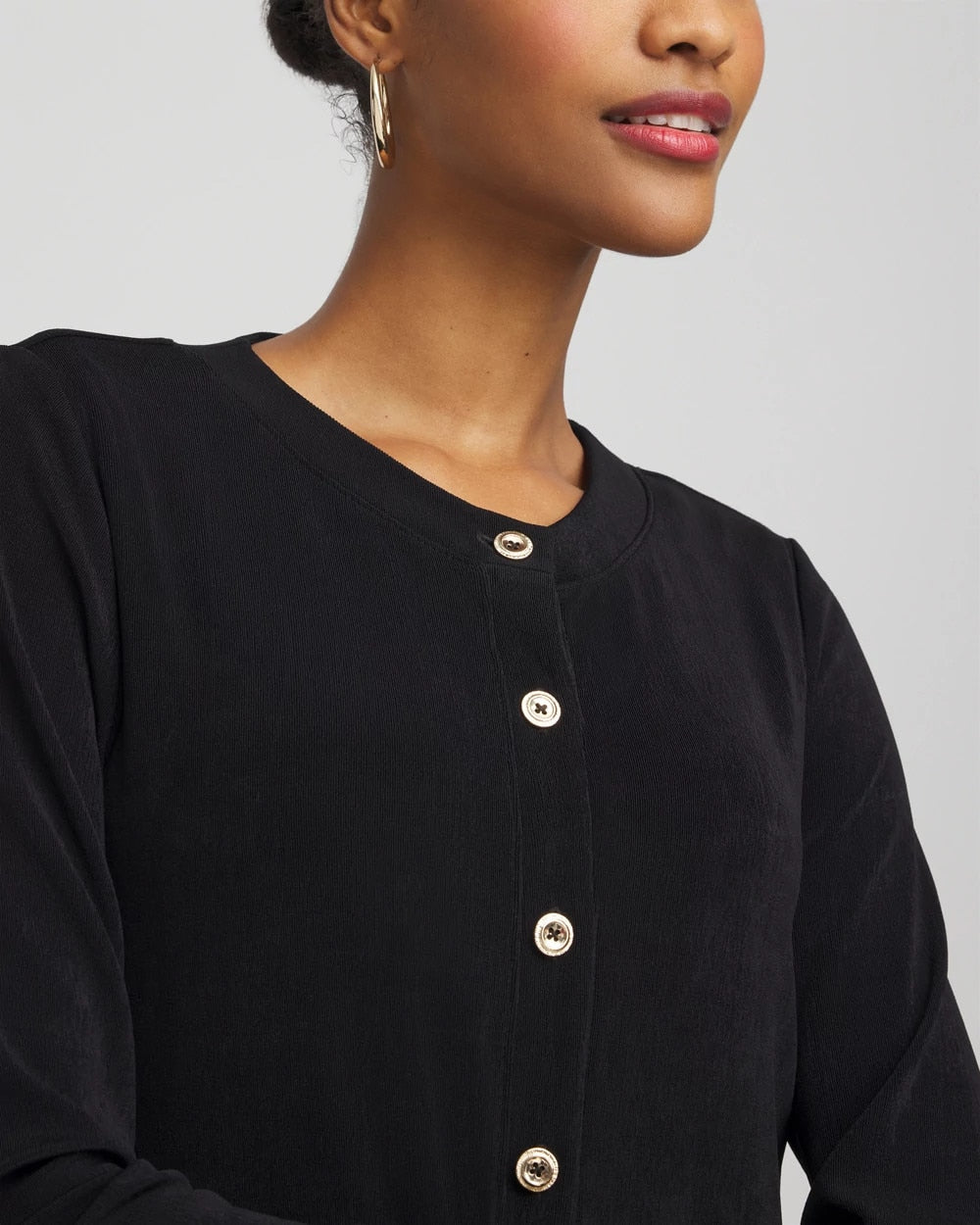 Chico's Women | Travelers™ Collection Scoopneck Shirt Jacket TRAVELERS BLACK