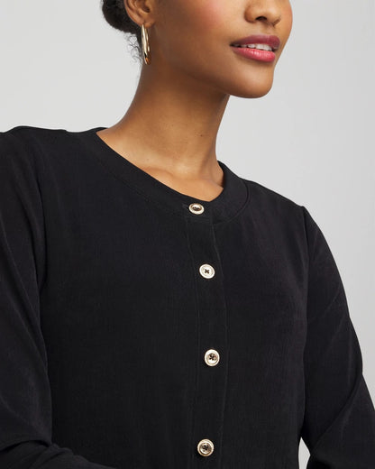 Chico's Women | Travelers™ Collection Scoopneck Shirt Jacket TRAVELERS BLACK