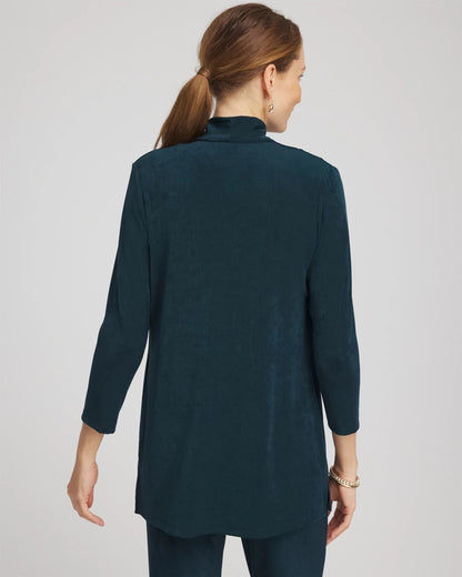 Chico's Women | Travelers™ Long Knit Jacket TEAL SHADOW