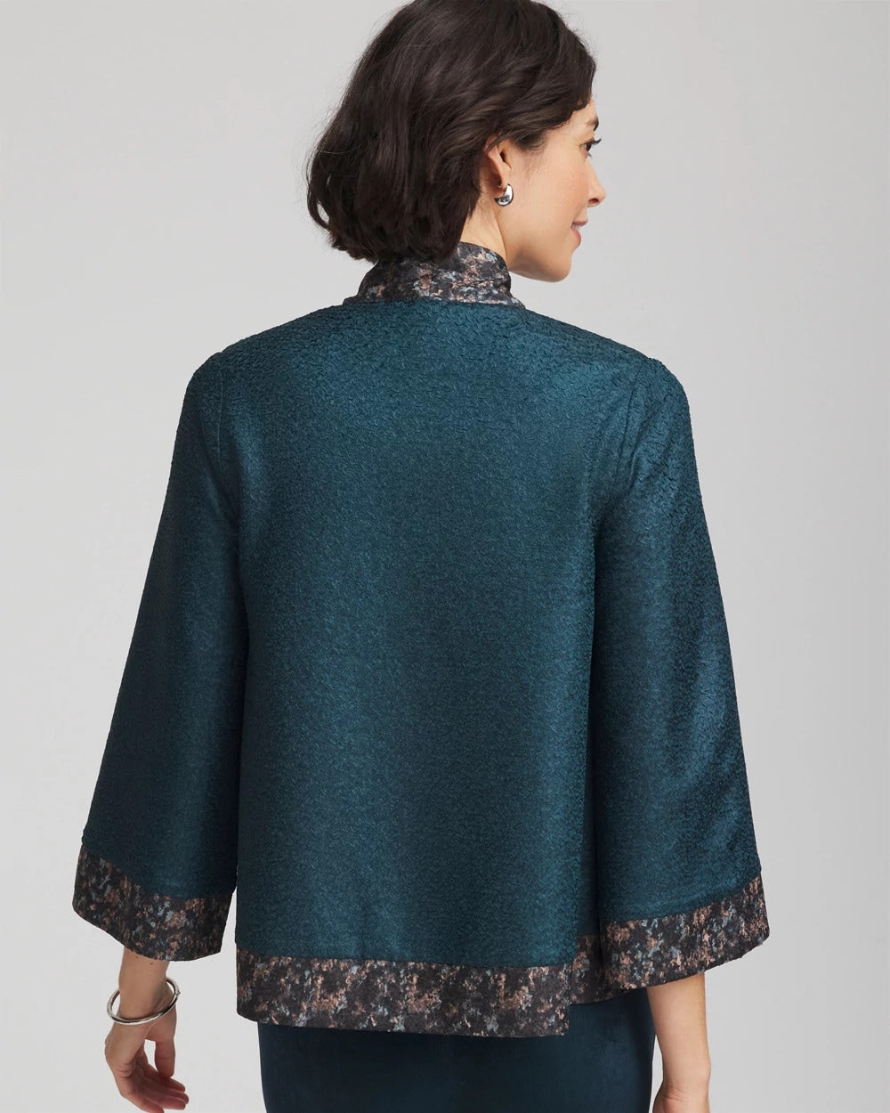 Chico's Women | Travelers™ Collection Crystal Crushed Reversible Jacket TEAL SHADOW