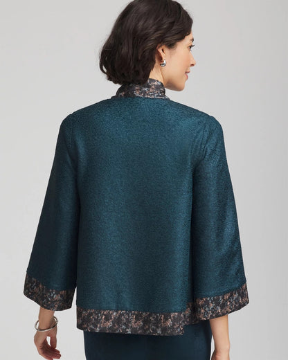 Chico's Women | Travelers™ Collection Crystal Crushed Reversible Jacket TEAL SHADOW