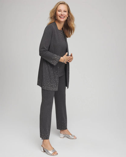Chico's Women | Travelers™ Rhinestone Cardigan GRAPHITE GRAY