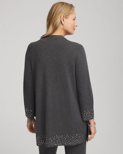 Chico's Women | Travelers™ Rhinestone Cardigan GRAPHITE GRAY