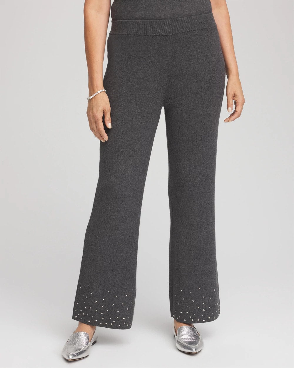 Chico's Women | Travelers™ Embellished Straight-Leg Pants GRAPHITE GRAY
