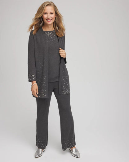Chico's Women | Travelers™ Embellished Straight-Leg Pants GRAPHITE GRAY