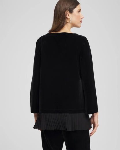 Chico's Women | Travelers™ Chiffon Hem Velvet Tunic TRAVELERS BLACK