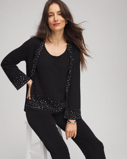 Chico's Women | Travelers™ Embellished Scoopneck Tank TRAVELERS BLACK