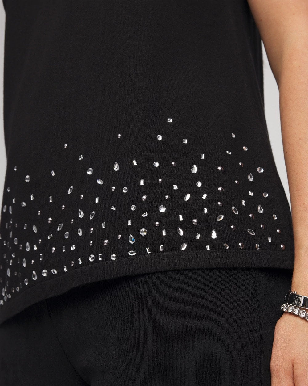 Chico's Women | Travelers™ Embellished Scoopneck Tank TRAVELERS BLACK