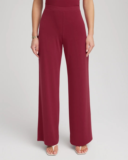 Chico's Women | Travelers™ Knit Wide-Leg Pants RUSSET RED