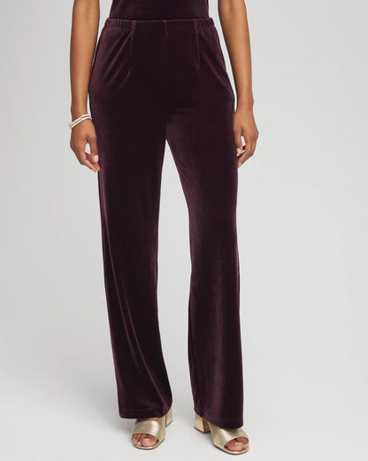 Chico's Women | Travelers™ Velvet No Tummy Pants NIGHT BLOOM