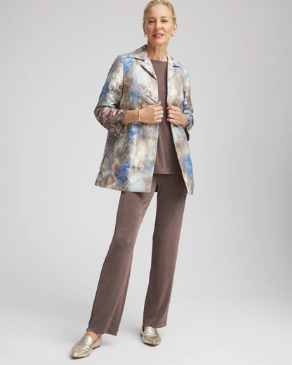 Chico's Women | Travelers™ Collection Watercolor Jacquard Jacket WALNUT