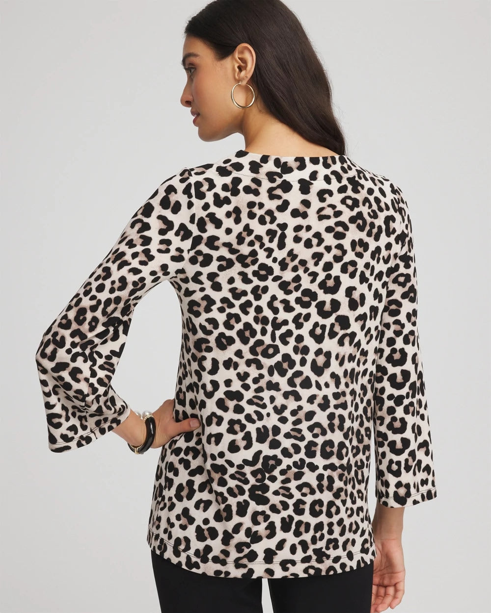 Chico's Women | Travelers™ Animal-Print Lattice Top DEEP TAUPE
