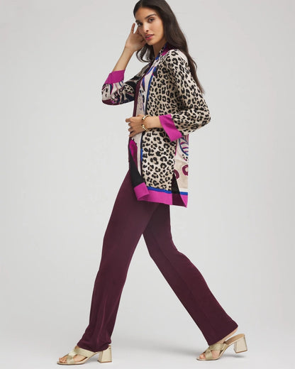Chico's Women | Travelers™ Collection Artisanal Cardigan BLACKENED BURGUNDY