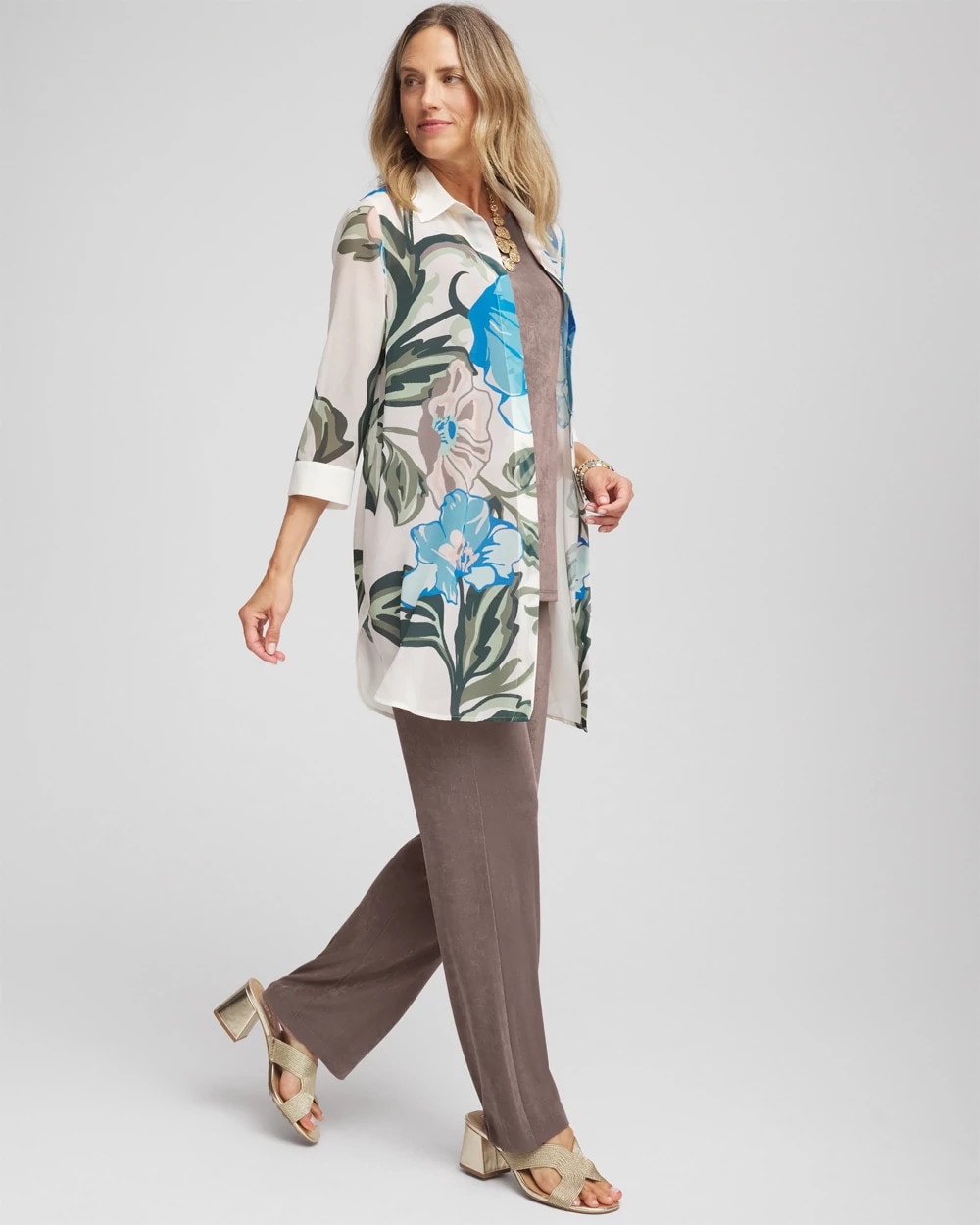 Chico's Women | Travelers™ Artisanal Chiffon Tunic DARKEST SPRUCE