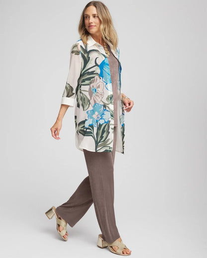 Chico's Women | Travelers™ Artisanal Chiffon Tunic DARKEST SPRUCE