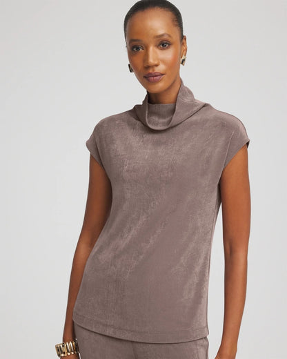 Chico's Women | Travelers™ Mockneck Top DEEP TAUPE