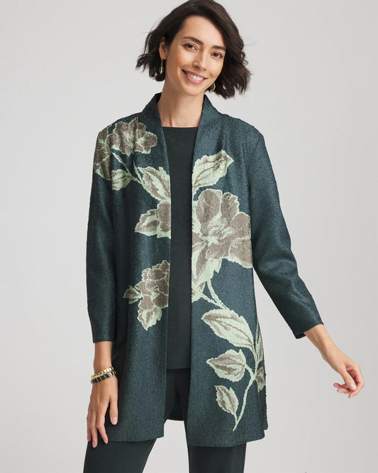 Chico's Women | Travelers™ Collection Artisanal Crushed Reversible Jacket DARKEST SPRUCE