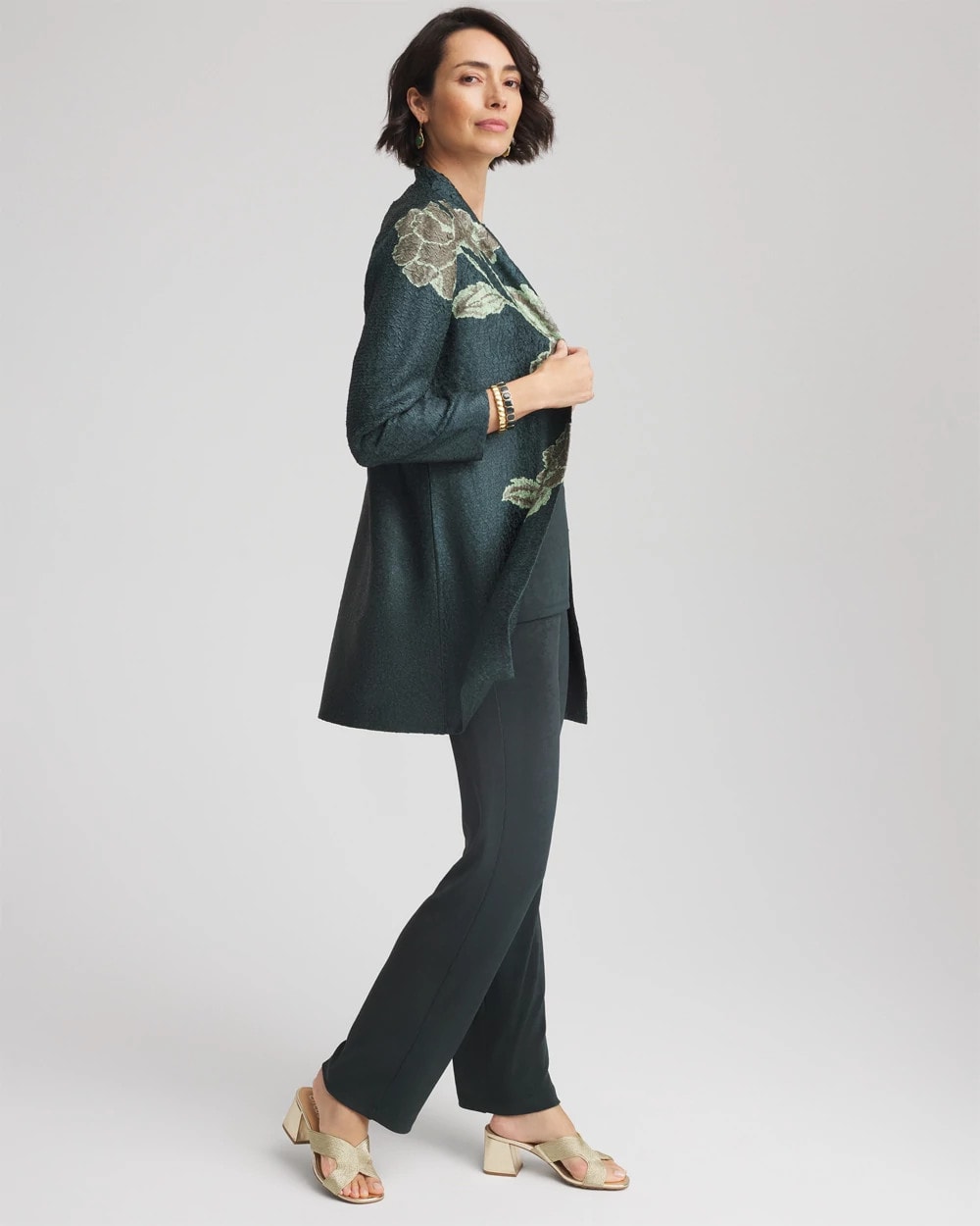 Chico's Women | Travelers™ Collection Artisanal Crushed Reversible Jacket DARKEST SPRUCE