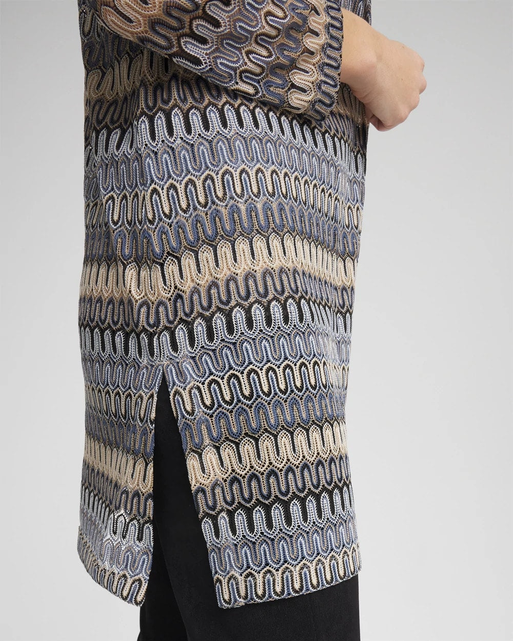 Chico's Women | Travelers™ Knit Chevron Open-Front Cardigan CANYON BLUE
