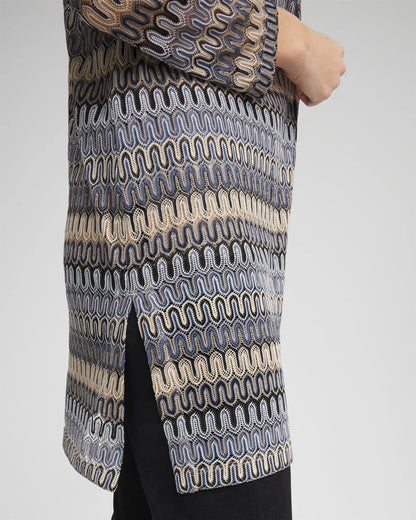 Chico's Women | Travelers™ Knit Chevron Open-Front Cardigan CANYON BLUE