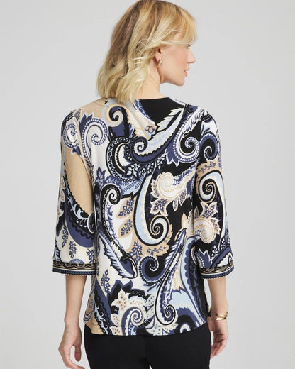 Chico's Women | Travelers™ Paisley V-Neck Tunic CANYON BLUE