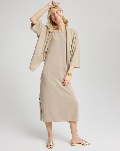 Chico's Women | Travelers™ Collection Metallic Knit Cardigan CHAMPAGNE