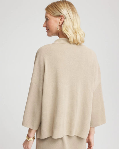 Chico's Women | Travelers™ Collection Metallic Knit Cardigan CHAMPAGNE