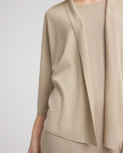 Chico's Women | Travelers™ Collection Metallic Knit Cardigan CHAMPAGNE