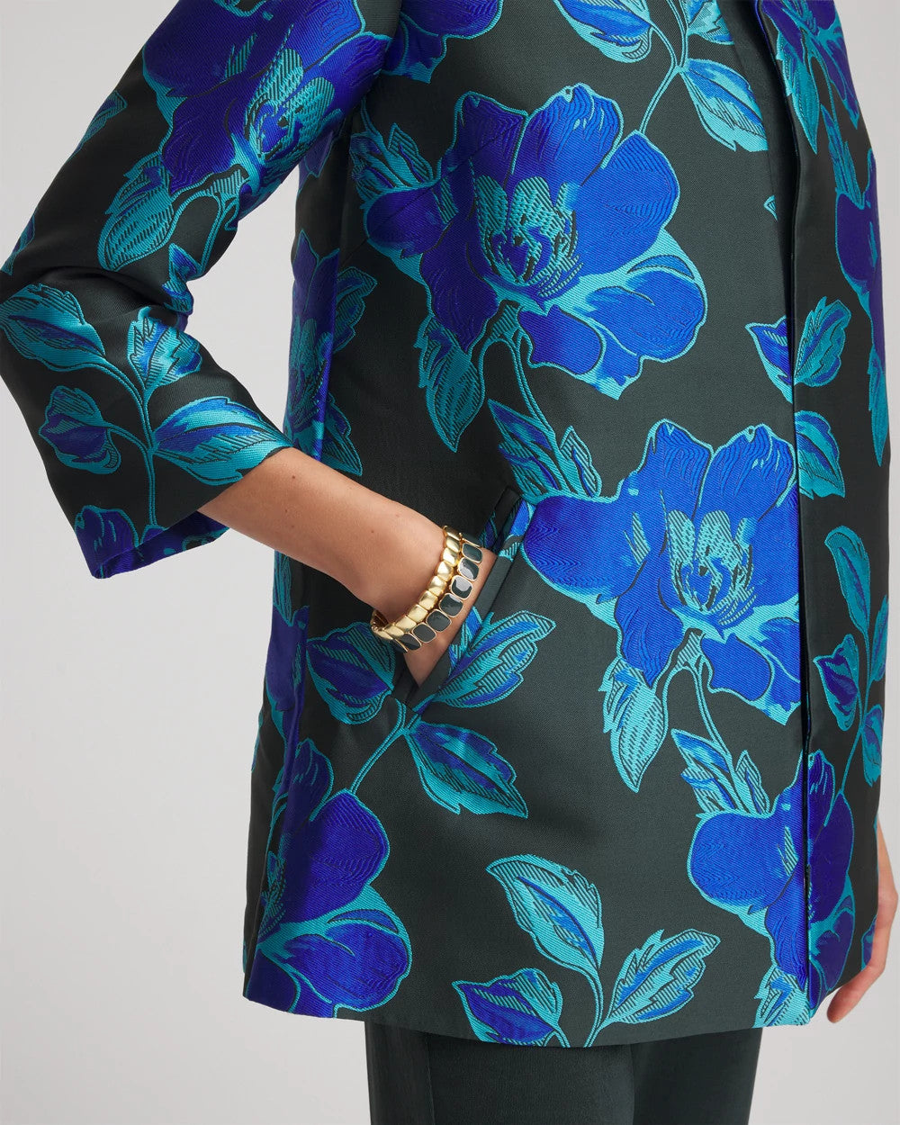 Chico's Women | Travelers™ Collection Jacquard Jacket DARKEST SPRUCE
