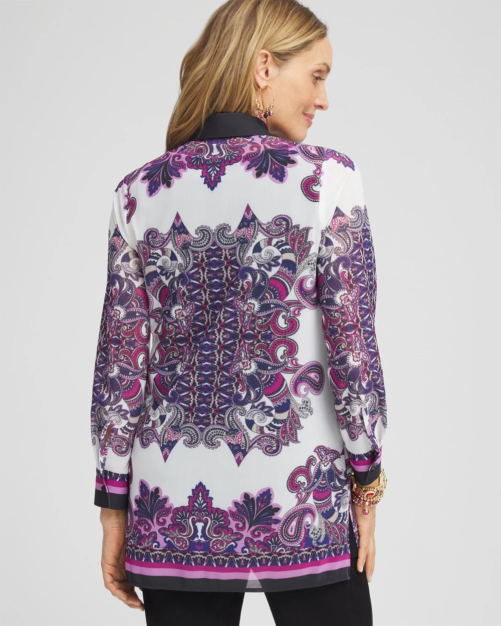 Chico's Women | Travelers™ Collection Mesh Shirt Jacket PURPLE CLOVER