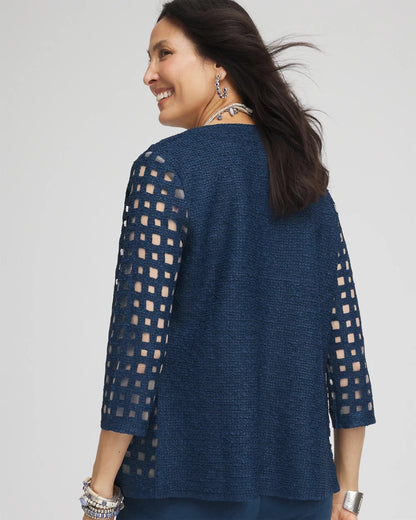 Chico's Women | Travelers™ Collection Cutout Crush Jacket BLUE CASA