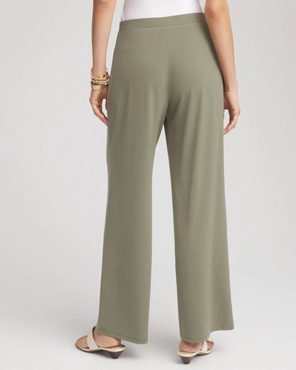 Chico's Women | Travelers™ Knit Wide-Leg Pants DUSTY OLIVE
