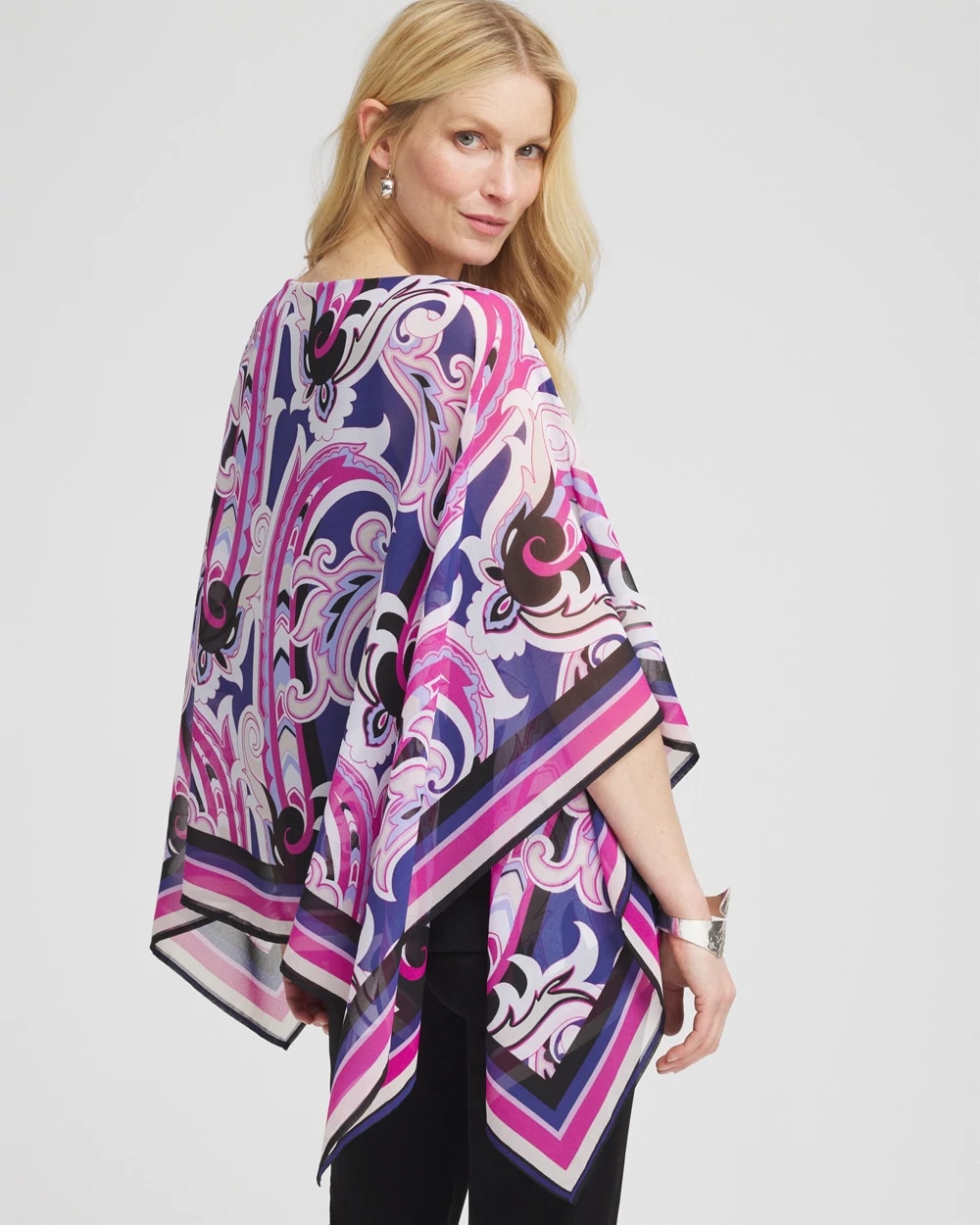 Chico's Women | Travelers™ Paisley Chiffon Layered Top PURPLE CLOVER