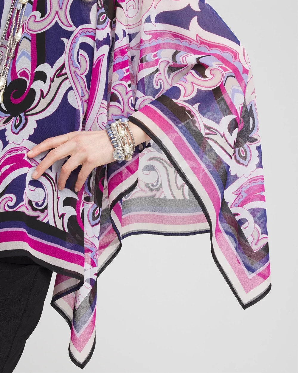 Chico's Women | Travelers™ Paisley Chiffon Layered Top PURPLE CLOVER