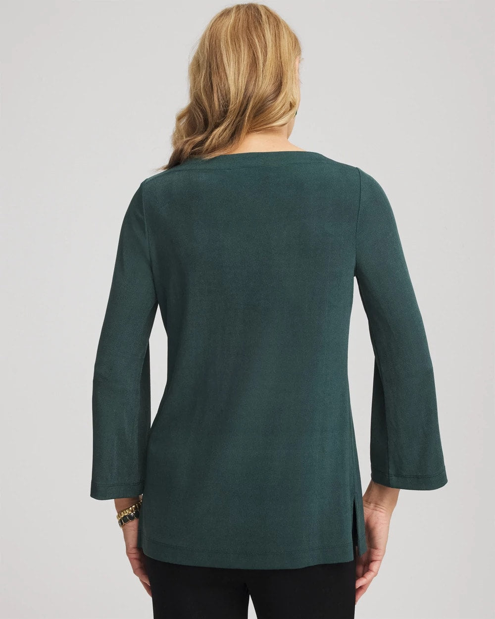 Chico's Women | Travelers™ Artisanal Boatneck Tunic DARKEST SPRUCE
