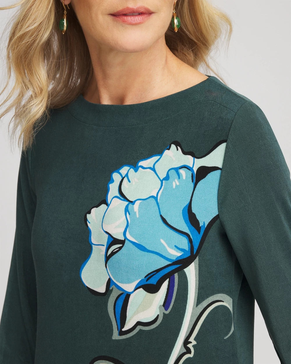 Chico's Women | Travelers™ Artisanal Boatneck Tunic DARKEST SPRUCE