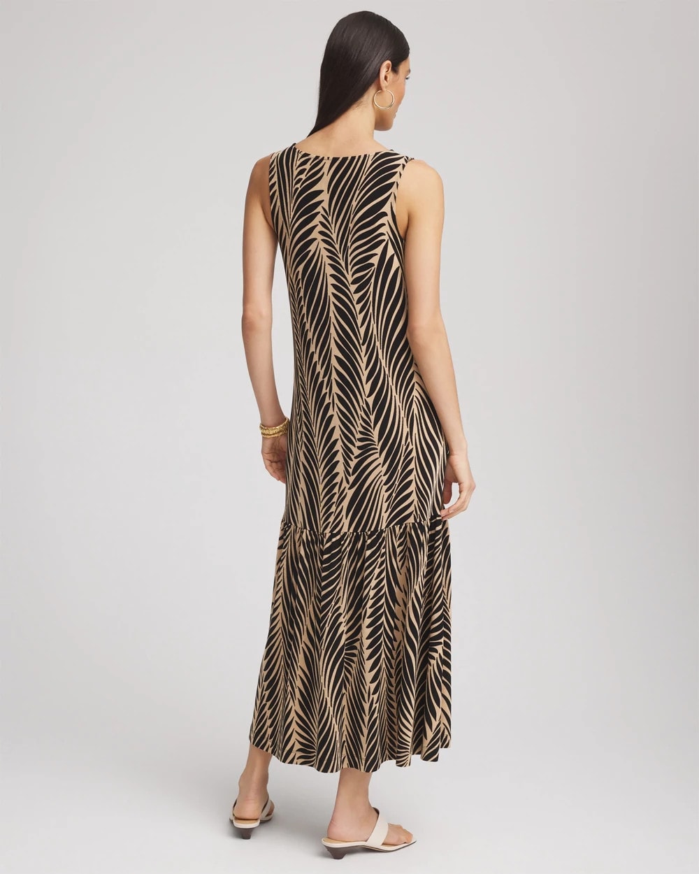 Chico's Women | Travelers™ Palm-Frond-Motif Dress CAFE AROMA