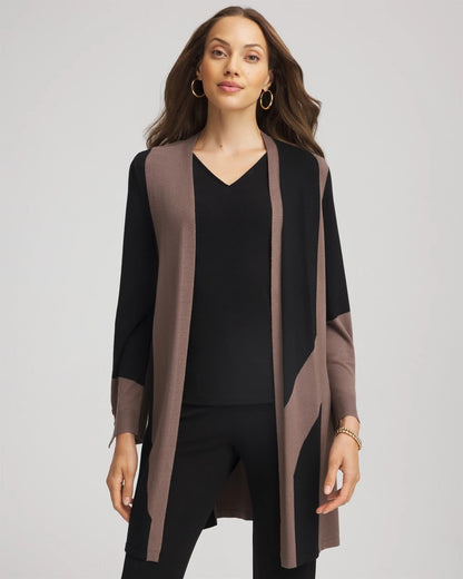 Chico's Women | Travelers™ Collection Colorblock Cardigan DEEP TAUPE