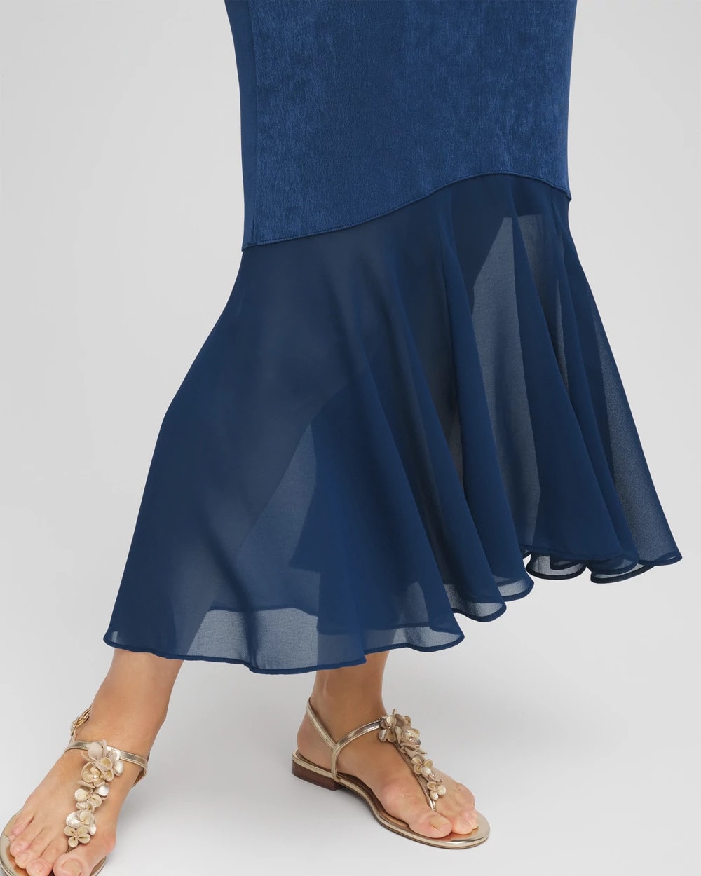 Chico's Women | Travelers™ Petite Chiffon Hem Dress BLUE CASA