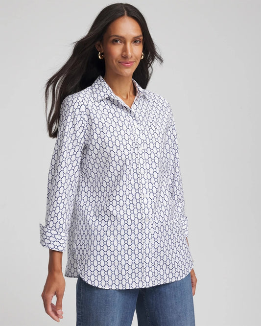 Chico's Women | No Iron™  Chain Connection Shirt PASSPORT BLUE