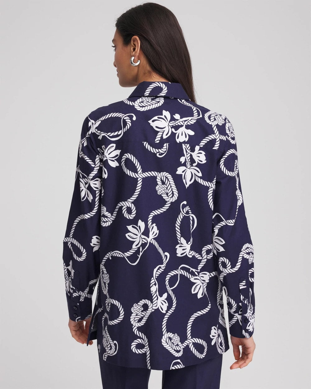 Chico's Women | No Iron™ Rope Print Tunic PASSPORT BLUE