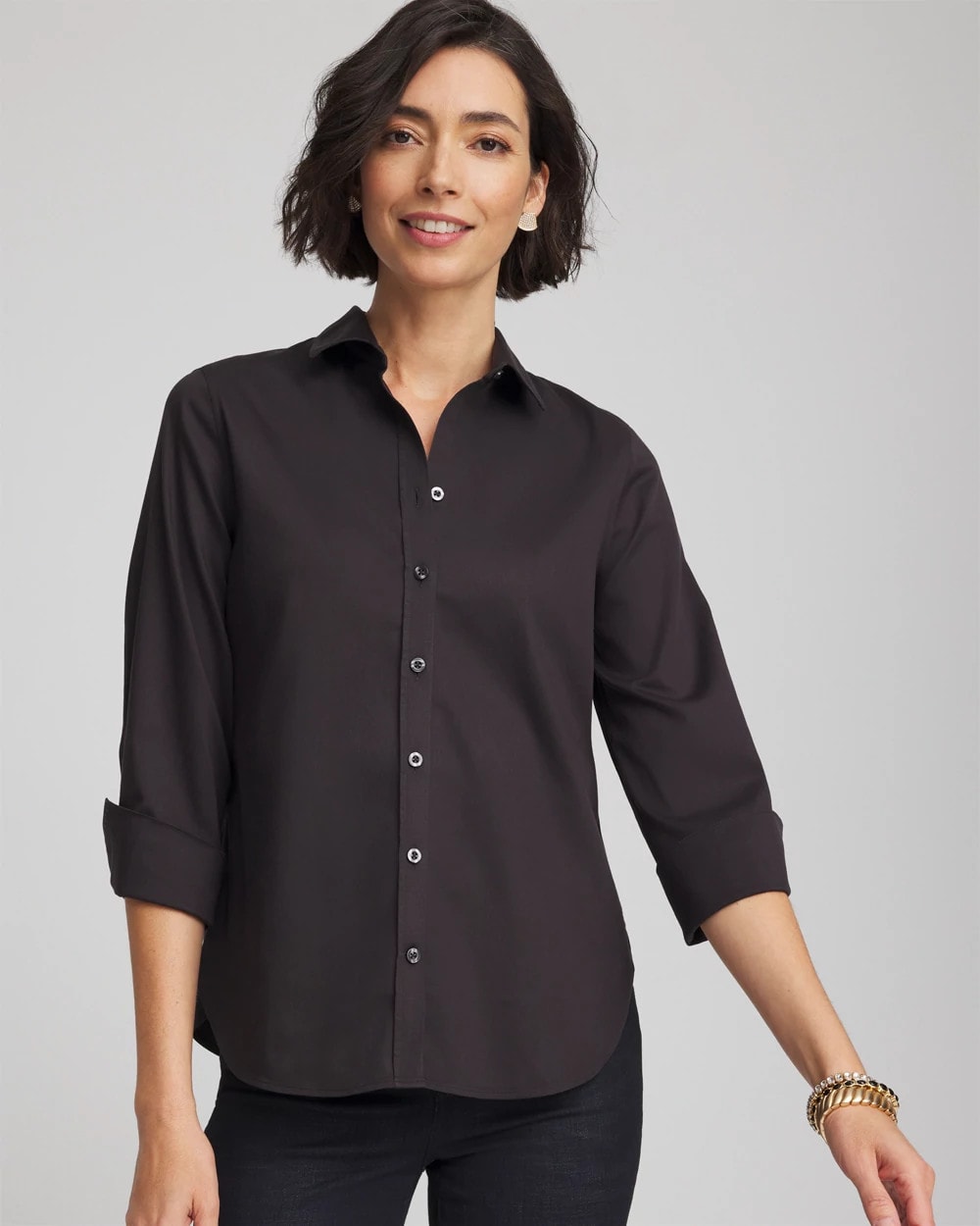 Chico's Women | No Iron™ Stretch Shirt BLACK